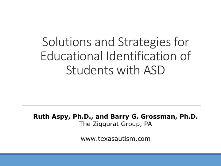 Educational Identification of Students with ASD